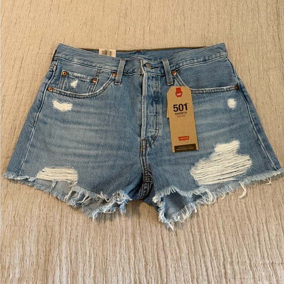 Levi's Pants - Levi's 501 High-Rise Distressed Denim Shorts